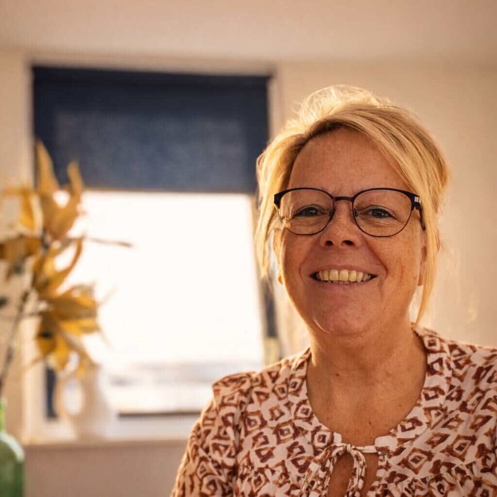 Portret van de eigenaar van MTN Support in een rustige werkomgeving met warm natuurlijk licht.